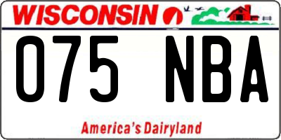 WI license plate 075NBA