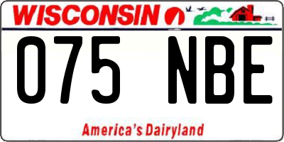 WI license plate 075NBE