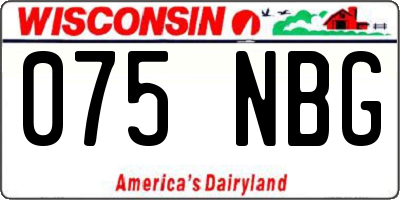 WI license plate 075NBG