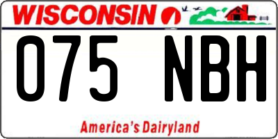 WI license plate 075NBH