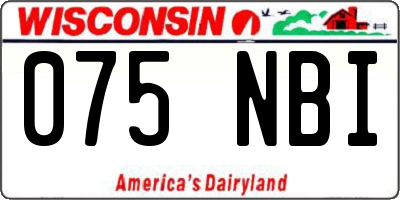 WI license plate 075NBI