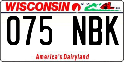 WI license plate 075NBK