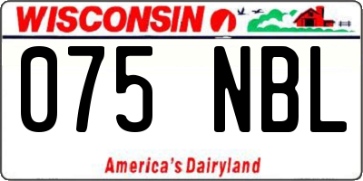 WI license plate 075NBL