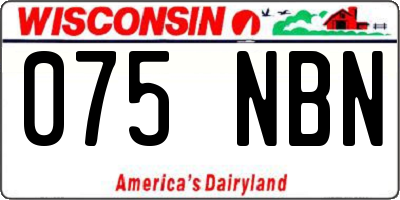 WI license plate 075NBN