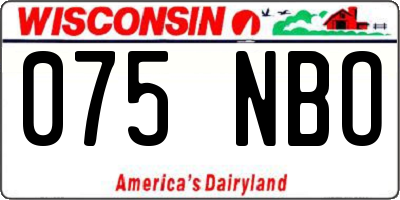 WI license plate 075NBO