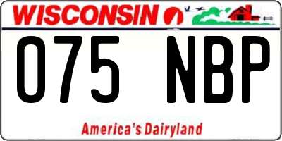 WI license plate 075NBP