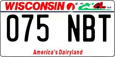 WI license plate 075NBT