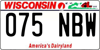 WI license plate 075NBW