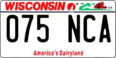 WI license plate 075NCA
