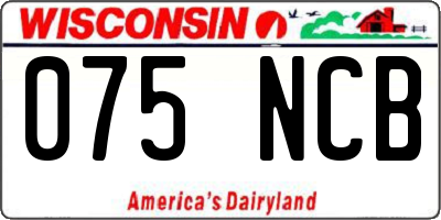 WI license plate 075NCB