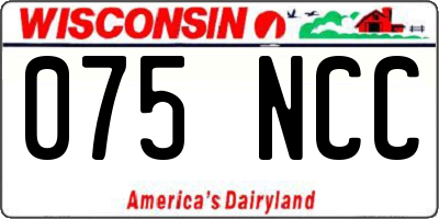 WI license plate 075NCC