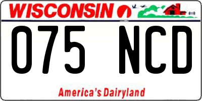 WI license plate 075NCD