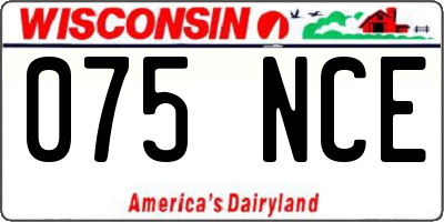 WI license plate 075NCE