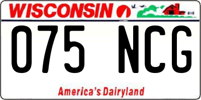 WI license plate 075NCG