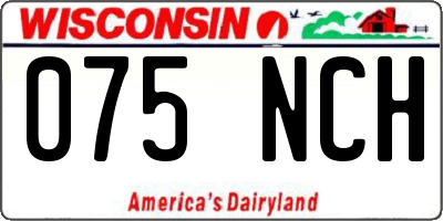 WI license plate 075NCH