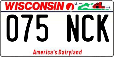 WI license plate 075NCK