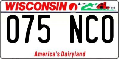 WI license plate 075NCO