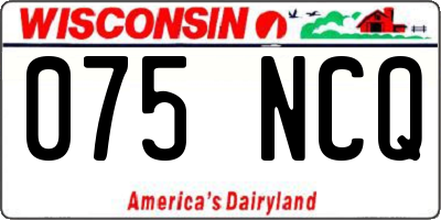 WI license plate 075NCQ