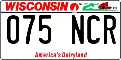 WI license plate 075NCR