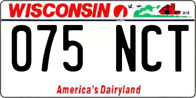 WI license plate 075NCT