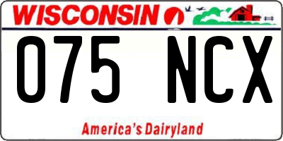 WI license plate 075NCX