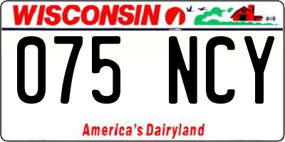 WI license plate 075NCY