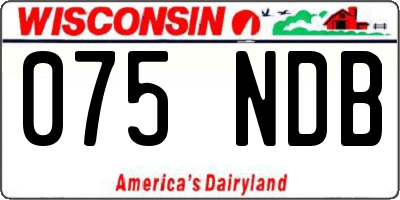 WI license plate 075NDB
