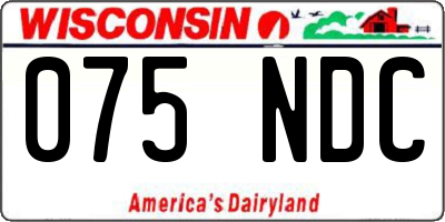 WI license plate 075NDC