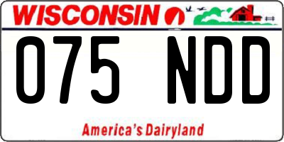 WI license plate 075NDD