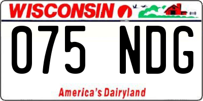WI license plate 075NDG