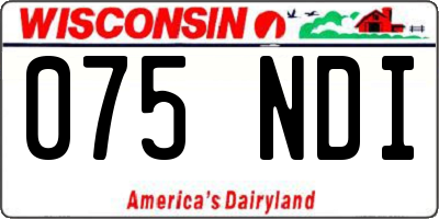 WI license plate 075NDI