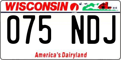 WI license plate 075NDJ