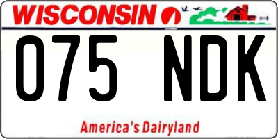 WI license plate 075NDK