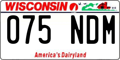 WI license plate 075NDM