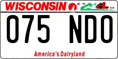 WI license plate 075NDO