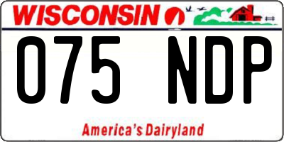 WI license plate 075NDP