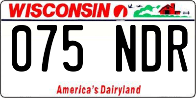 WI license plate 075NDR