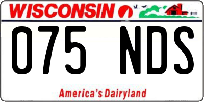 WI license plate 075NDS