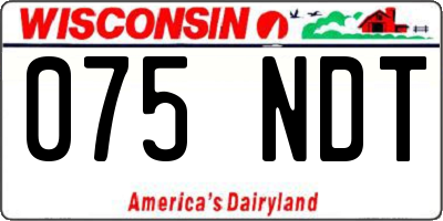 WI license plate 075NDT