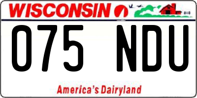 WI license plate 075NDU