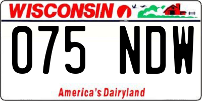 WI license plate 075NDW