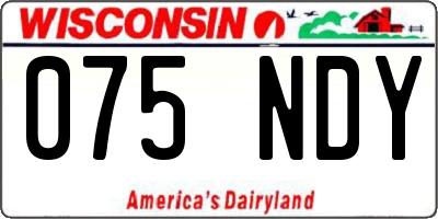 WI license plate 075NDY