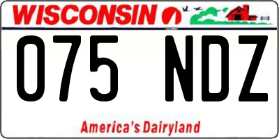 WI license plate 075NDZ