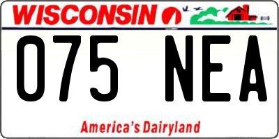 WI license plate 075NEA