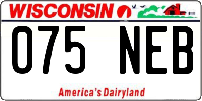 WI license plate 075NEB