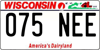 WI license plate 075NEE