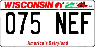 WI license plate 075NEF