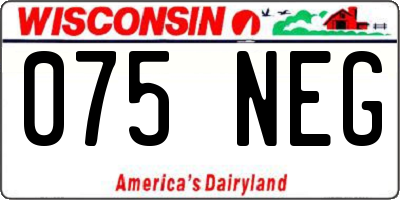 WI license plate 075NEG