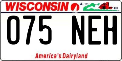 WI license plate 075NEH
