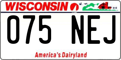 WI license plate 075NEJ